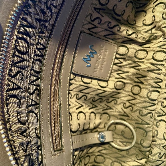 Monsac Original Smooth Italian Buttery Leather Double Handle Shoulder Bag - Picture 3 of 6